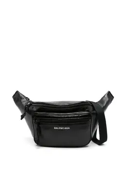 Balenciaga: Чёрная поясная сумка  Explorer