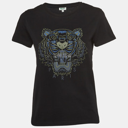 Kenzo: Чёрная футболка  Tiger