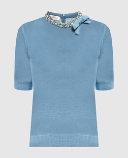 Valentino: Синий топ 
