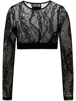 Versace Jeans Couture: Чёрный топ 