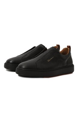 Santoni: Чёрные кеды  Cleanic