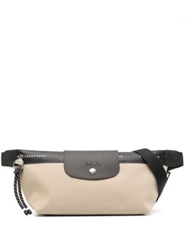 Longchamp: Бежевая поясная сумка  Le Pliage