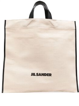 Jil Sander: Светлая сумка-шоппер 