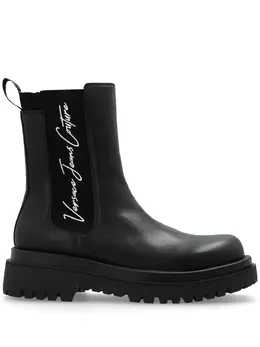 Versace Jeans Couture: Чёрные ботинки 