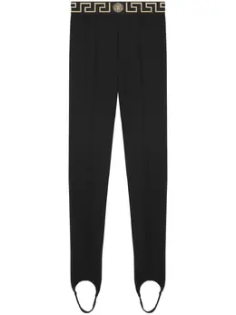 Versace: Чёрные легинсы  Greca