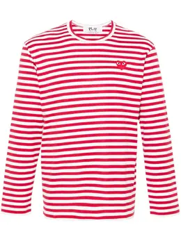 Comme Des Garçons Play: Футболка  Heart в полоску