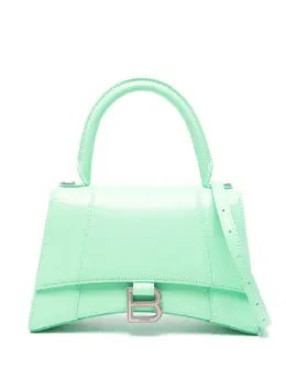 Balenciaga: Зелёная сумка на руку  Hourglass