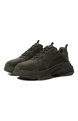 Balenciaga: Зелёные кроссовки  Triple S
