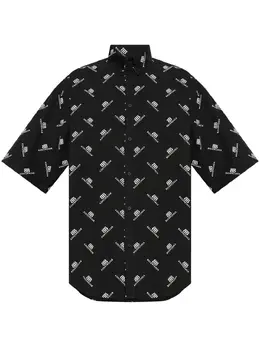 Balenciaga: Чёрная рубашка 