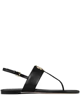 Tory Burch: Чёрные сандалии  Eleanor