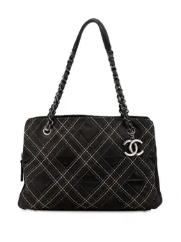 CHANEL Pre-Owned: Серая сумка-шоппер 