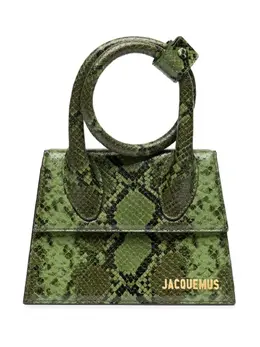 Jacquemus: Зелёная сумка  Le Chiquito Noeud