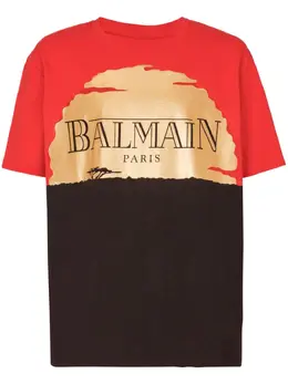 Balmain: Футболка с принтом 