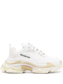Balenciaga: Белые кроссовки  Triple S