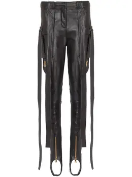 Balmain: Кожаные брюки 