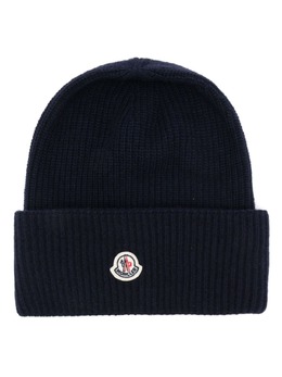 Moncler: Синяя шапка 