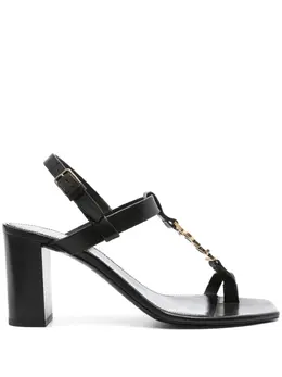 Saint Laurent: Чёрные сандалии  Cassandra