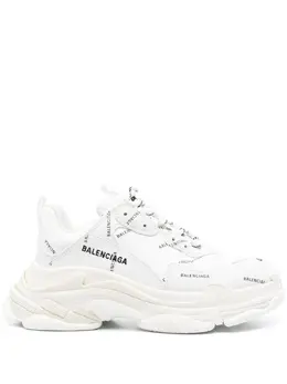 Balenciaga: Белые кроссовки  Triple S