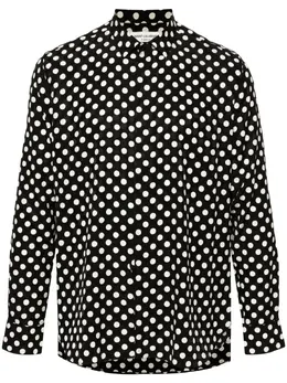 Saint Laurent: Рубашка в горошек 