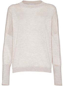 Brunello Cucinelli: Светлый свитер  Monili