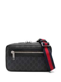 Gucci: Чёрная поясная сумка  GG Supreme