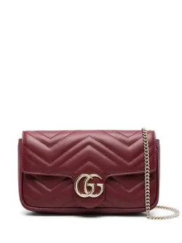 Gucci: Красная сумка через плечо  Marmont