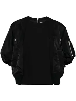sacai: Футболка с рукавами-фонариками 