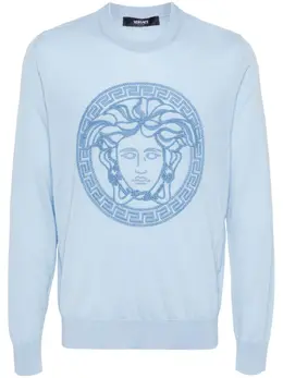 Versace: Голубой свитер  Medusa