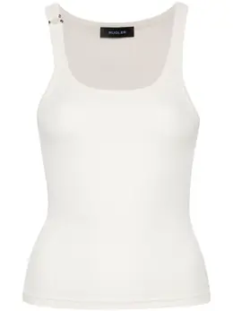 Mugler: Белая майка 