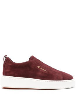 Santoni: Бордовые мокасины 