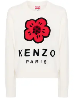 Kenzo: Свитер с цветочным принтом 