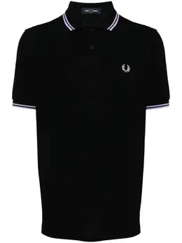 Fred Perry: Чёрное поло  Twin Tipped