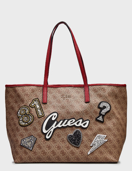 GUESS: Коричневая сумка 