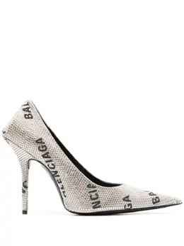 Balenciaga: Серебристые туфли  Knife
