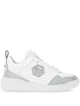Philipp Plein: Белые кроссовки  Crystal