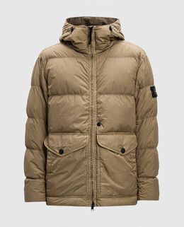Stone Island: Коричневый пуховик 