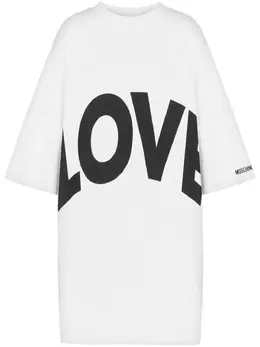 Moschino: Платье с принтом 