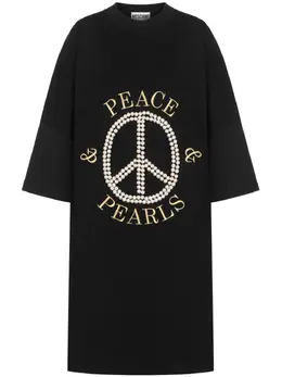 Moschino: Платье с принтом 