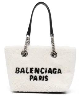Balenciaga: Белая сумка-шоппер  Free