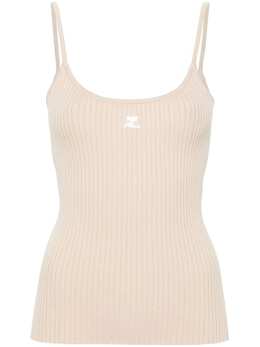 Courrèges: Бежевый топ 