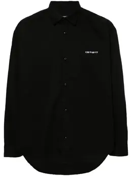 Carhartt WIP: Чёрная рубашка  Script