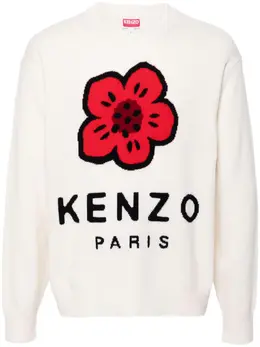 Kenzo: Свитер с цветочным принтом 