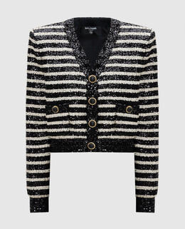 Balmain: Чёрный кардиган 