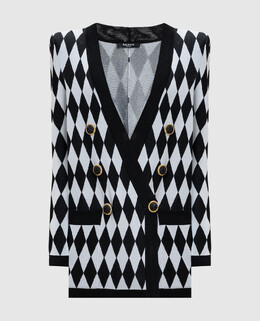 Balmain: Чёрный кардиган 