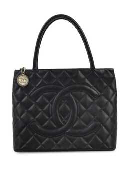 CHANEL Pre-Owned: Чёрная сумка-шоппер 