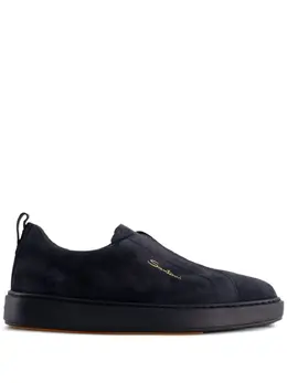 Santoni: Синие мокасины 