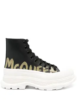 Alexander McQueen: Чёрные кроссовки  Tread Slick
