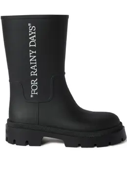 Off-White: Чёрные ботинки 