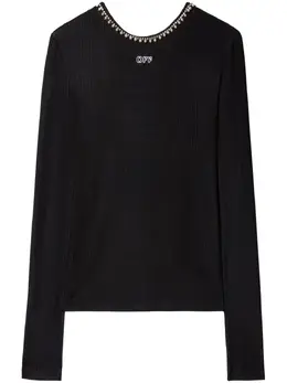 Off-White: Чёрный топ 