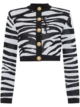 Balmain: Кардиган с принтом зебры 